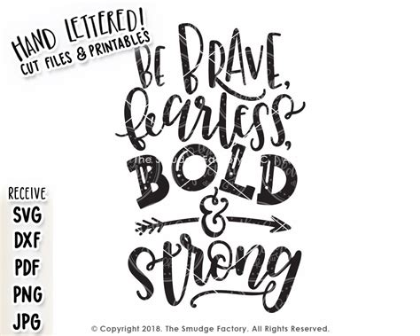 Download Free Be bold be strong SVG DXF Files