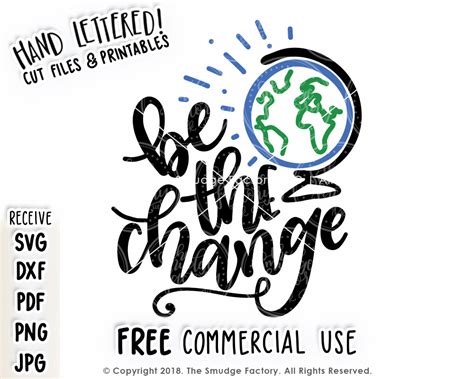Download Free Be the change SVG Printable