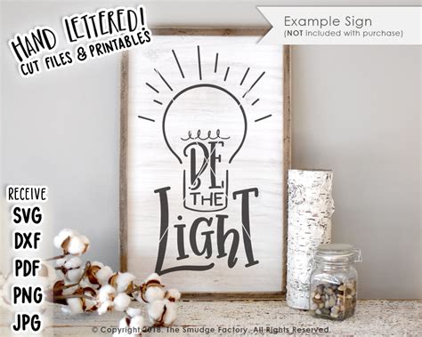 Download Free Be the light SVG Printable