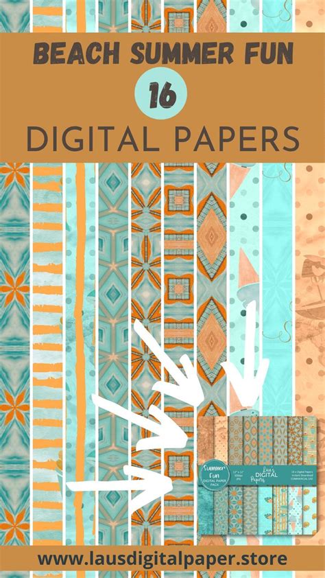 Download Free Beach Fun Digital Scrapbook Paper Commercial Use For Crafts