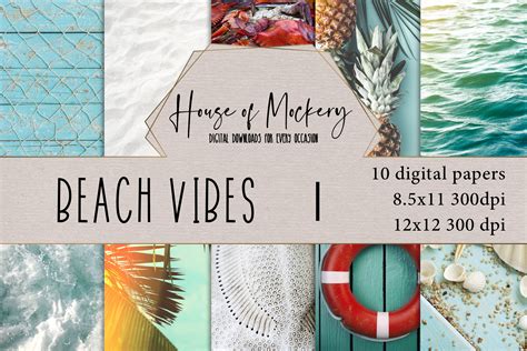 Download Free Beach Fun Digital Scrapbook Paper Files