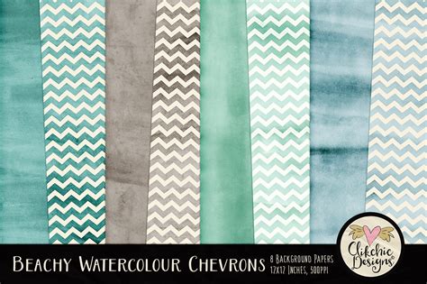 Download Free Beachy Watercolor Chevron Background Textures DXF Files