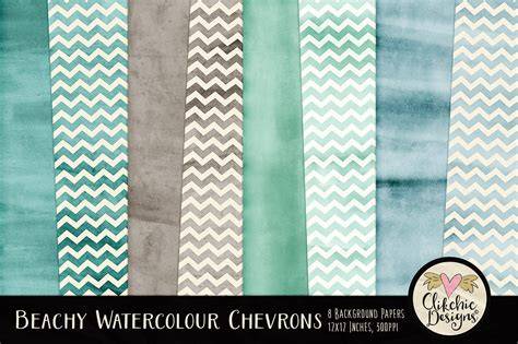 Download Free Beachy Watercolor Chevron Background Textures For Crafts