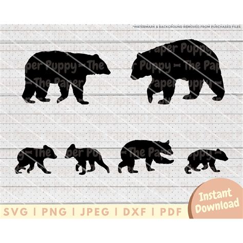 Download Free Bear Family - SVG File, DXF File Cut Images