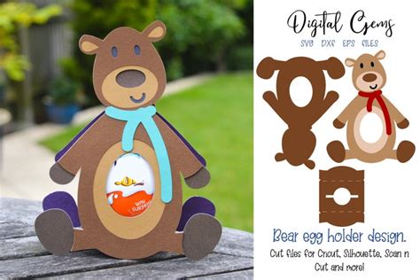 Download Free Bear egg holder design Files For Crafts