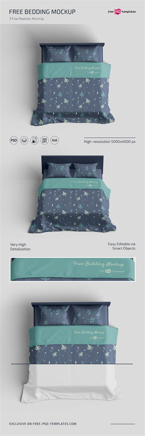 Download Free Bedding Mockup Set PSD Templates Generator PSD Files
