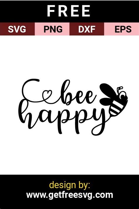 Download Free Bee Happy - SVG File, DXF File DXF Files
