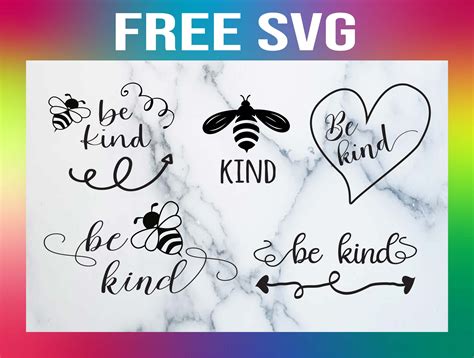 Download Free Bee Kind SVG Cut File Printable