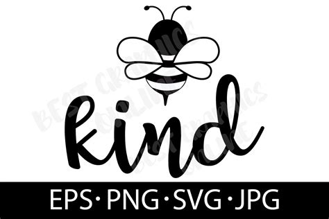 Download Free Bee Kind SVG Cut File Silhouette DXF Files