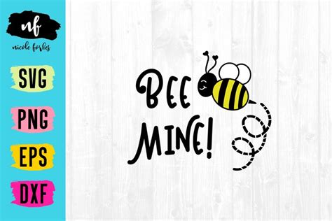 Download Free Bee Mine Valentine SVG Cut File For Crafts
