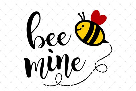Download Free Bee Mine Valentine SVG Cut File Printable
