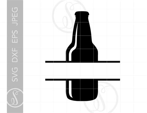 Download Free Beer Bottle Split Name Frame SVG Files | Bottle Monogram Cut Files Commercial Use DXF Files