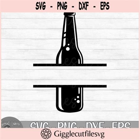 Download Free Beer Bottle Split Name Frame SVG Files | Bottle Monogram Cut Files Cut Files