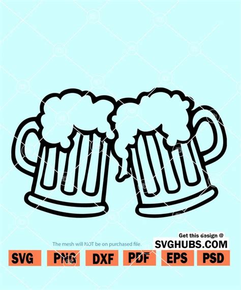Download Free Beer Mug - SVG File, DXF File Commercial Use Free PSD Mockups