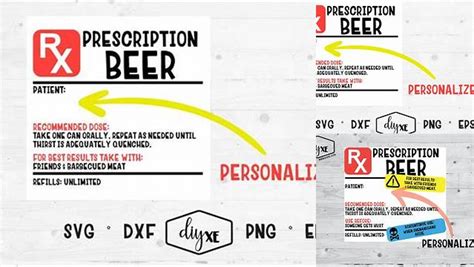 Download Free Beer Prescription Label Files DXF Files