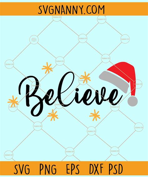 Download Free Believe - Santa Hat Commercial Use DXF Files