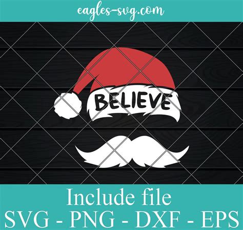 Download Free Believe - Santa Hat Cut Files