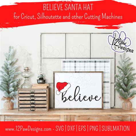 Download Free Believe - Santa Hat Files DXF Files