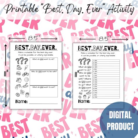 Download Free Best Day Ever Printable
