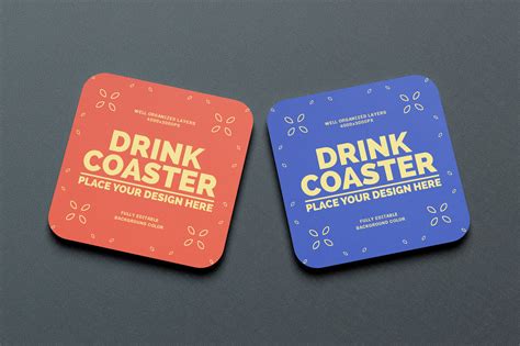 Download Free Beverage Coaster Mockup PSD Generator
