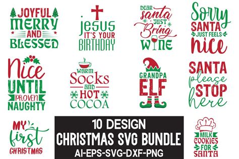 Download Free Big Christmas Bundle SVG Cut File Commercial Use For Crafts