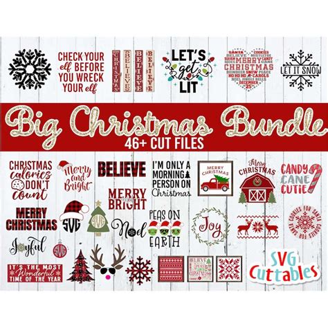 Download Free Big Christmas Bundle SVG Cut File Files For Crafts