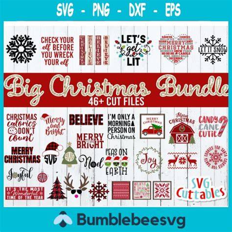 Download Free Big Christmas Bundle SVG Cut File For Cricut