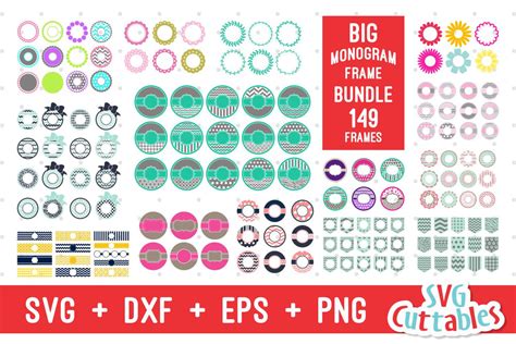 Download Free Big Monogram Frame Bundle Creativefabrica For Crafts