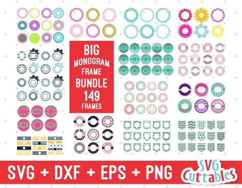 Download Free Big Monogram Frame Bundle Cricut SVG