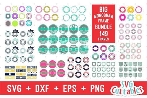 Download Free Big Monogram Frame Bundle Silhouette For Crafts