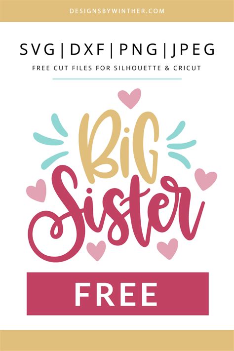 Download Free Big Sister SVG, DXF File, Cuttable File Silhouette DXF Files