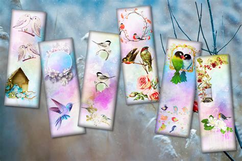 Download Free Birds Bookmarks, Flower, Downloadable bookmark Files For Crafts