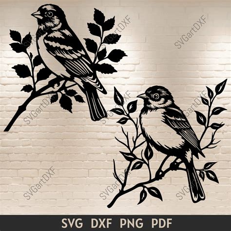 Download Free Birds on a Branch Duo DXF Files