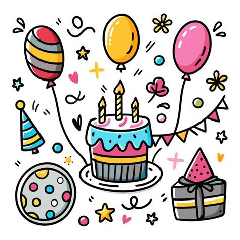 Download Free Birthday Doodle Booklet Cut Files