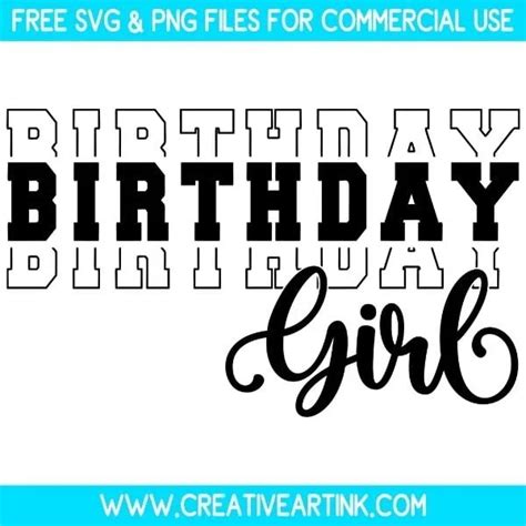 Download Free Birthday Girl SVG Files For Crafts
