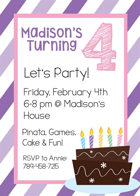 Free Birthday Invitations Templates Printable