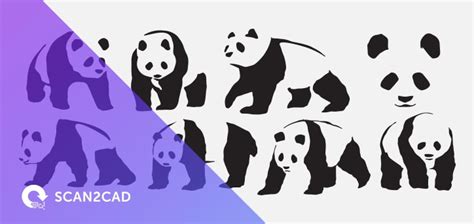 Download Free Birthday Pandas Commercial Use DXF Files