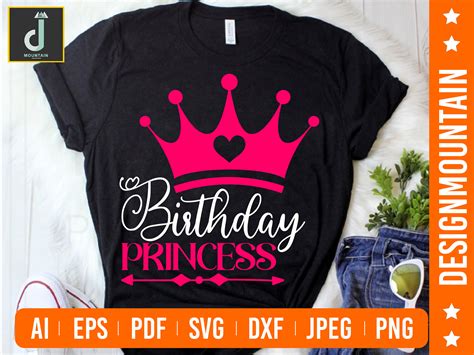 Download Free Birthday Princess Svg Cut File Printable