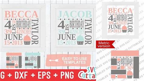 Download Free Birthday Stats template for Cricut Machine