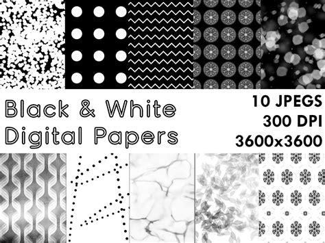 Download Free Black and White Patterned Digital Paper DXF Files