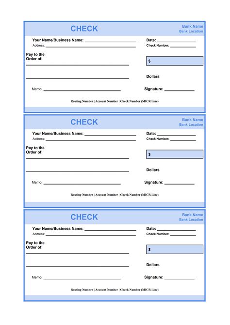 Free Blank Check Template Pdf