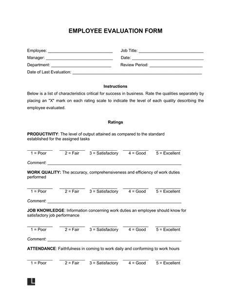 Free Blank Employee Evaluation Forms - Form : Resume Examples #J3DW7AxDLp