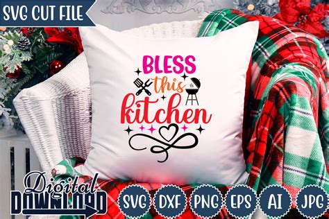 Download Free Bless This Kitchen SVG Cut File For Silhouette