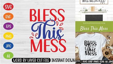 Download Free Bless This Mess SVG File Silhouette DXF Files
