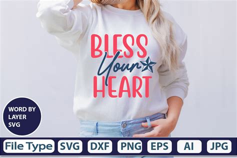 Download Free Bless Your Heart SVG Cut File Files