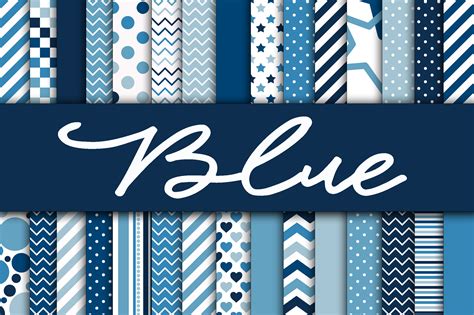 Download Free Blue Digital Paper - Blue Patterns Creativefabrica