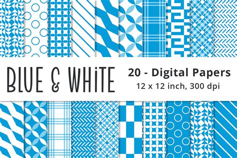 Download Free Blue Digital Paper - Blue Patterns Silhouette Free PSD Mockups