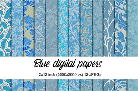 Download Free Blue Digital Papers For Crafts