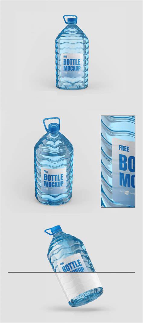 Download Free Blue Plastic Bottle Mockup PSD Generator