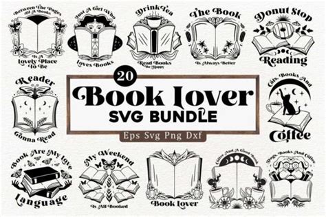 Download Free Book Lover SVG Cut File Files Free PSD Mockups